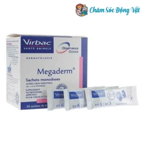 Sản Phẩm Thuốc Dưỡng Mượt Lông Giảm Rụng Megaderm Virbac Pháp (Hộp 28 Gói)